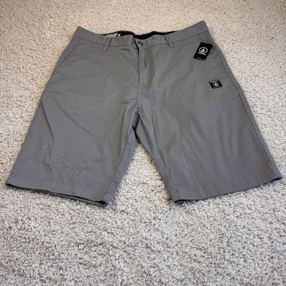 Volcom Vmonty Stretch Shorts Men's 34 Gray NWT Modern Fit Chino Casual